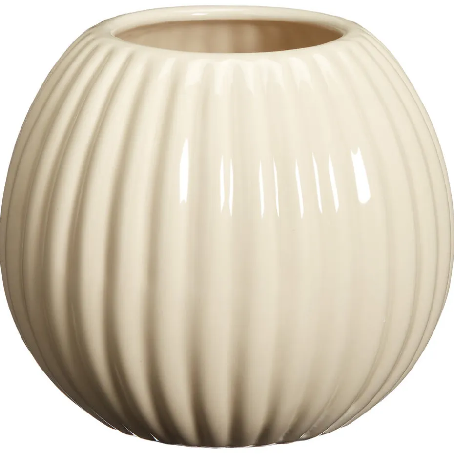 Bloempot Ribbel Off-White 15x13 Cm