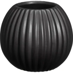Bloempot Ribbel Zwart