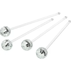 Cocktailsticks Disco Zilver - 4 Stuks