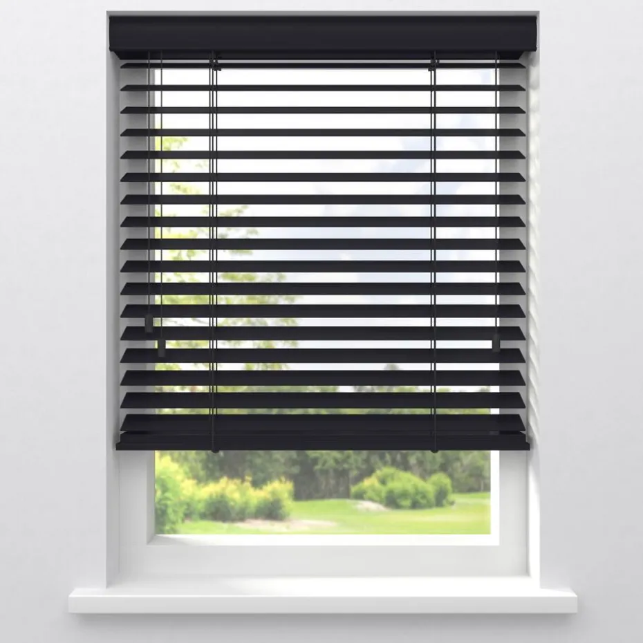 Fenstr Houten Jaloezie Hein Zwart 50mm