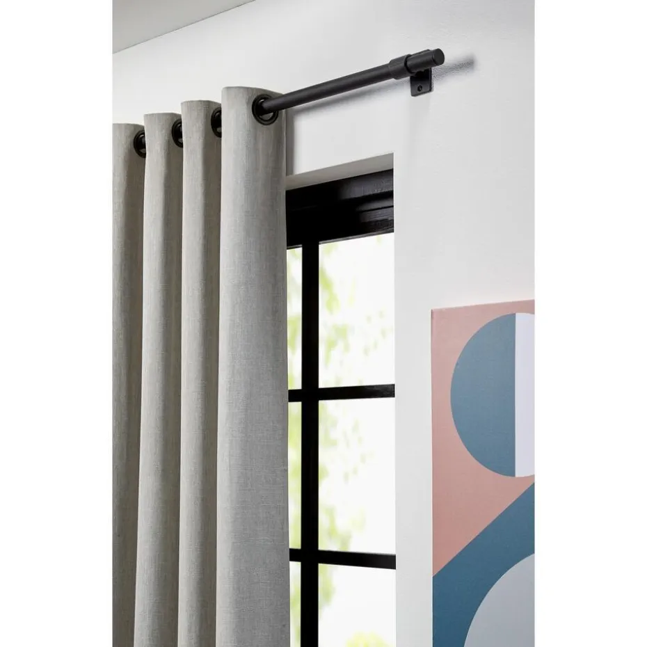 Gordijnroede 160 Cm Mat Zwart Staal - Ø28mm