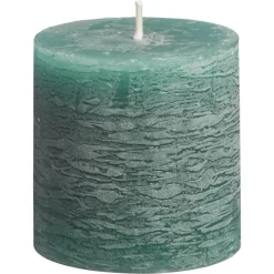 Kaars Rustiek Donkergroen 7x7 Cm
