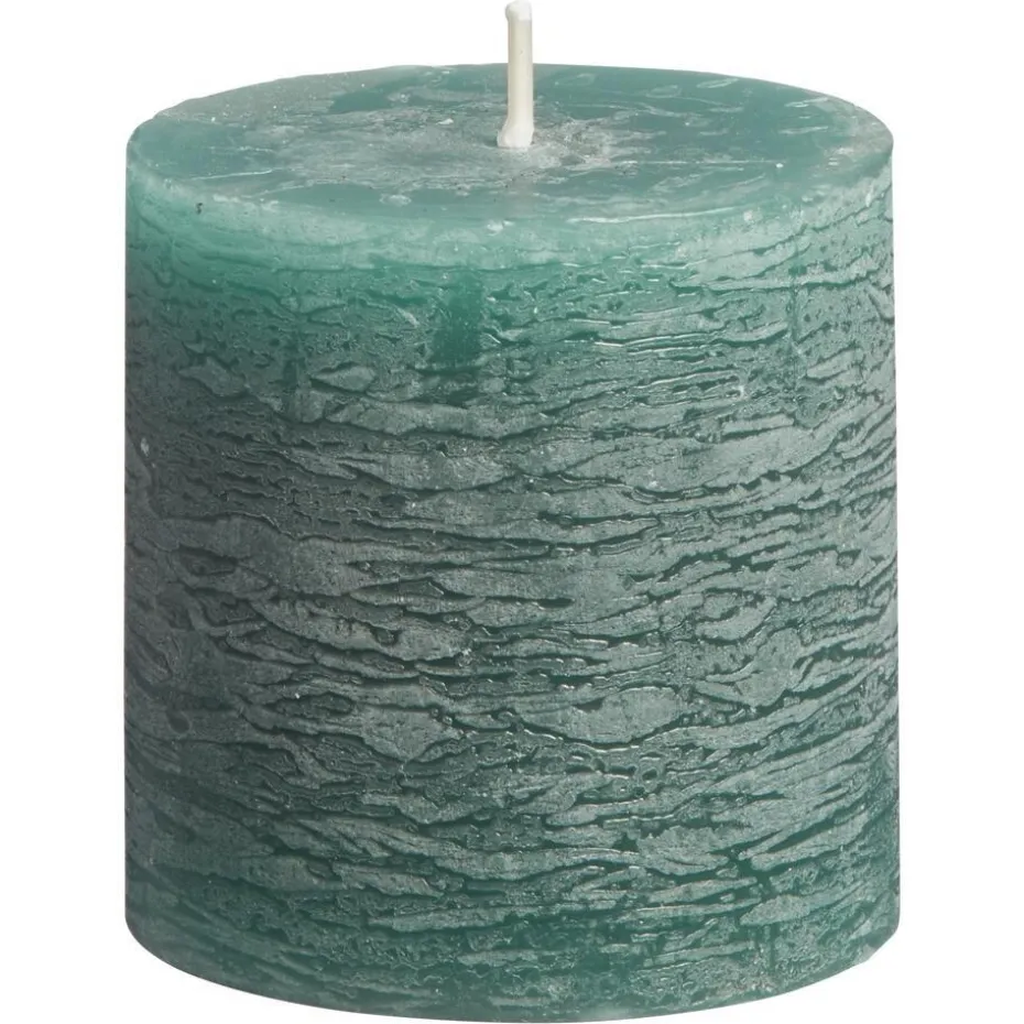 Kaars Rustiek Donkergroen 7x7 Cm