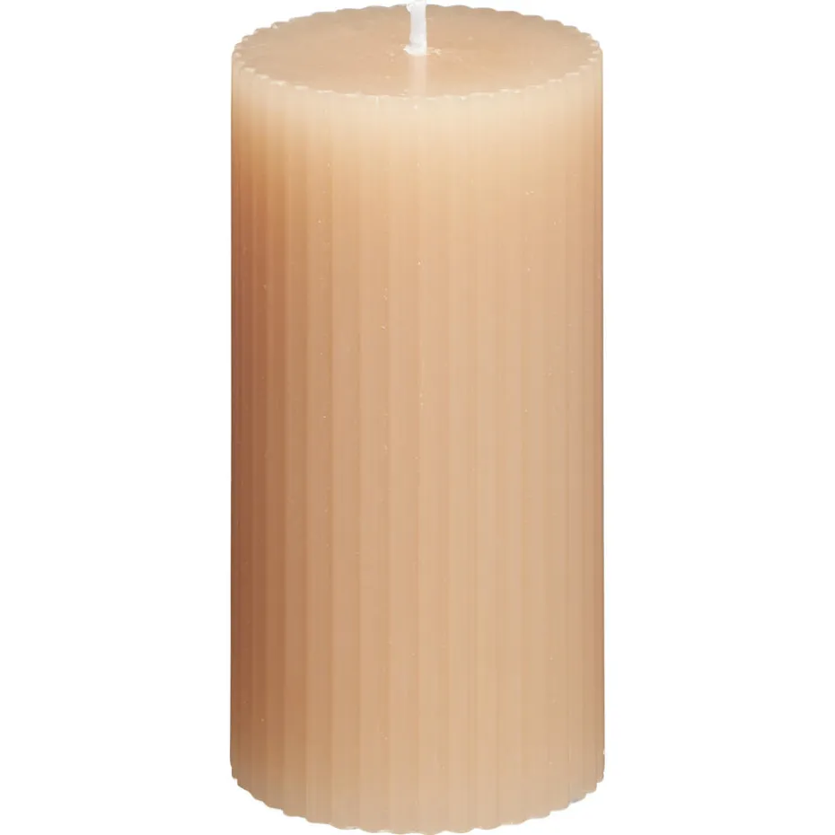 Kaars Rustiek Ribbel Beige 10 Cm