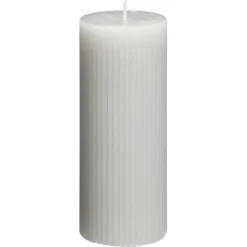 Kaars Rustiek Ribbel Grijs 15 Cm