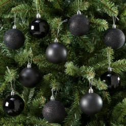 Kerstbal Zwart 10 Stuks