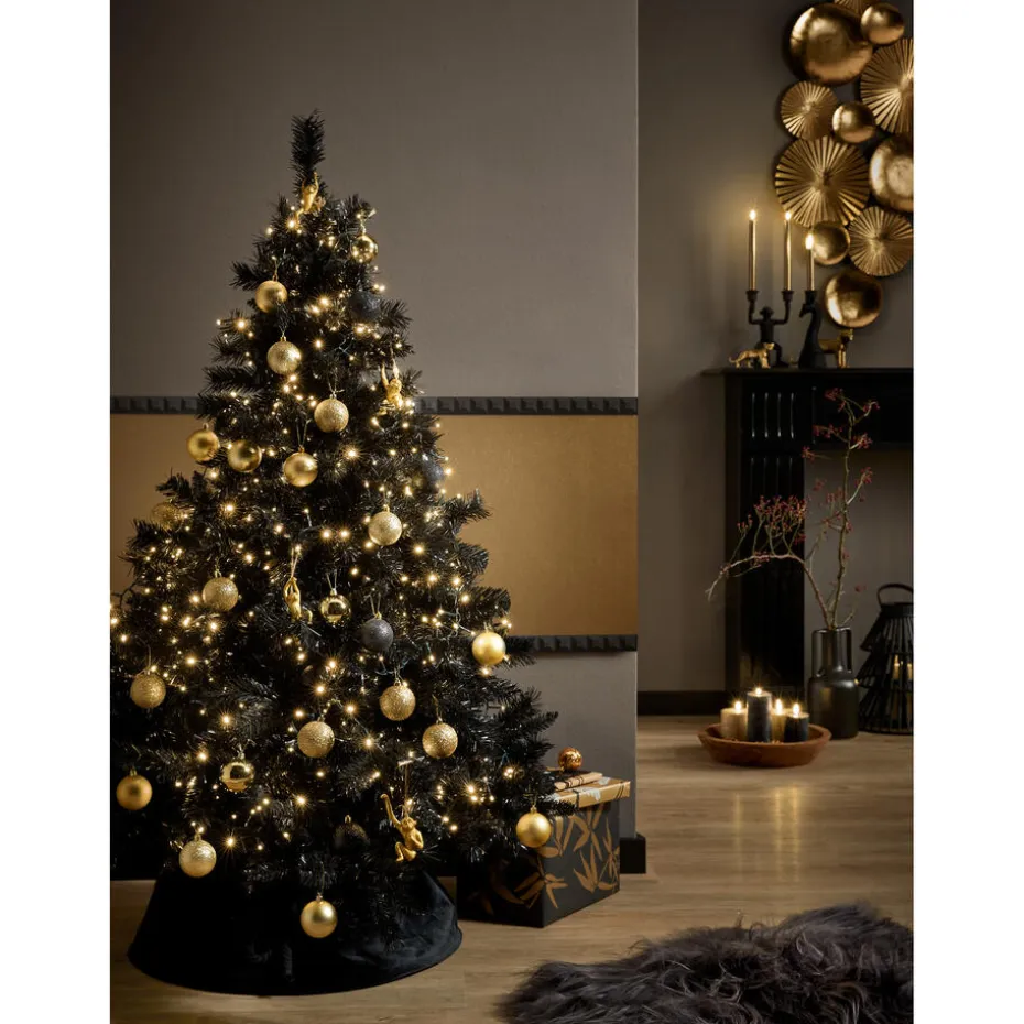 Kerstbal Zwart 10 Stuks