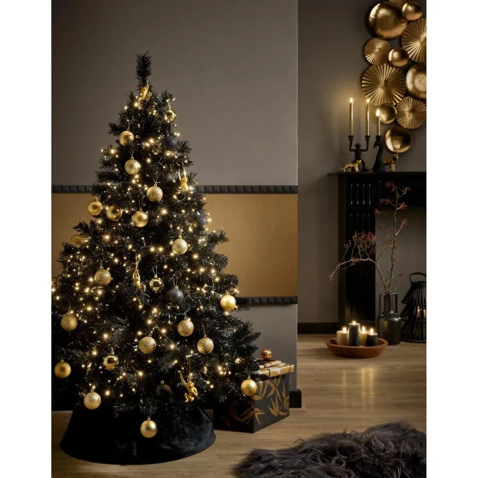 Kerstbal Zwart 10 Stuks