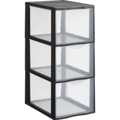 Ladekast 3 Lades Hoog Zwart