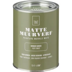 Muurverf Mat Donker Groen 1 L