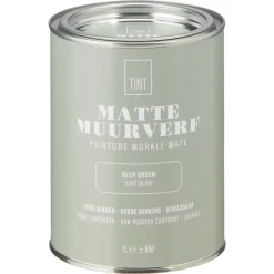 Muurverf Mat Olijf Groen 1 L