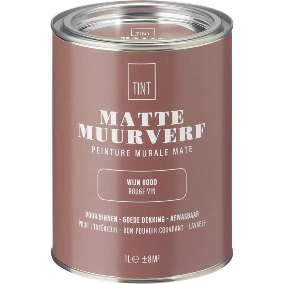 Muurverf Mat Wijn Rood 1 L