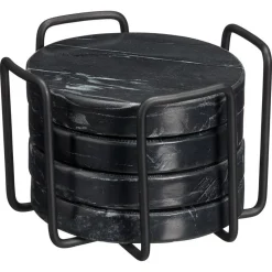 Onderzetters Marmer Zwart 4 Stuks
