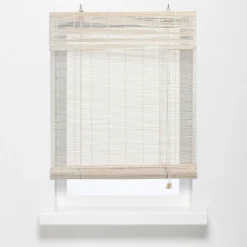 Rolgordijn Bamboe Wit 100x220 Cm