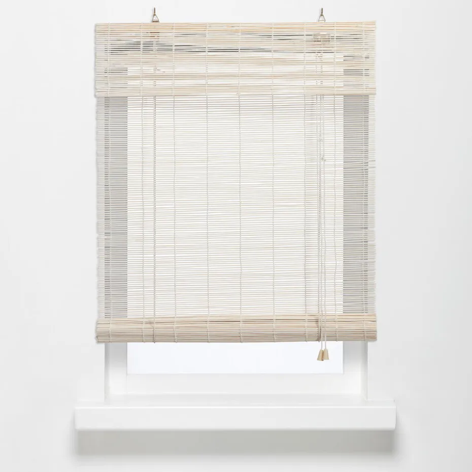 Rolgordijn Bamboe Wit 100x220 Cm