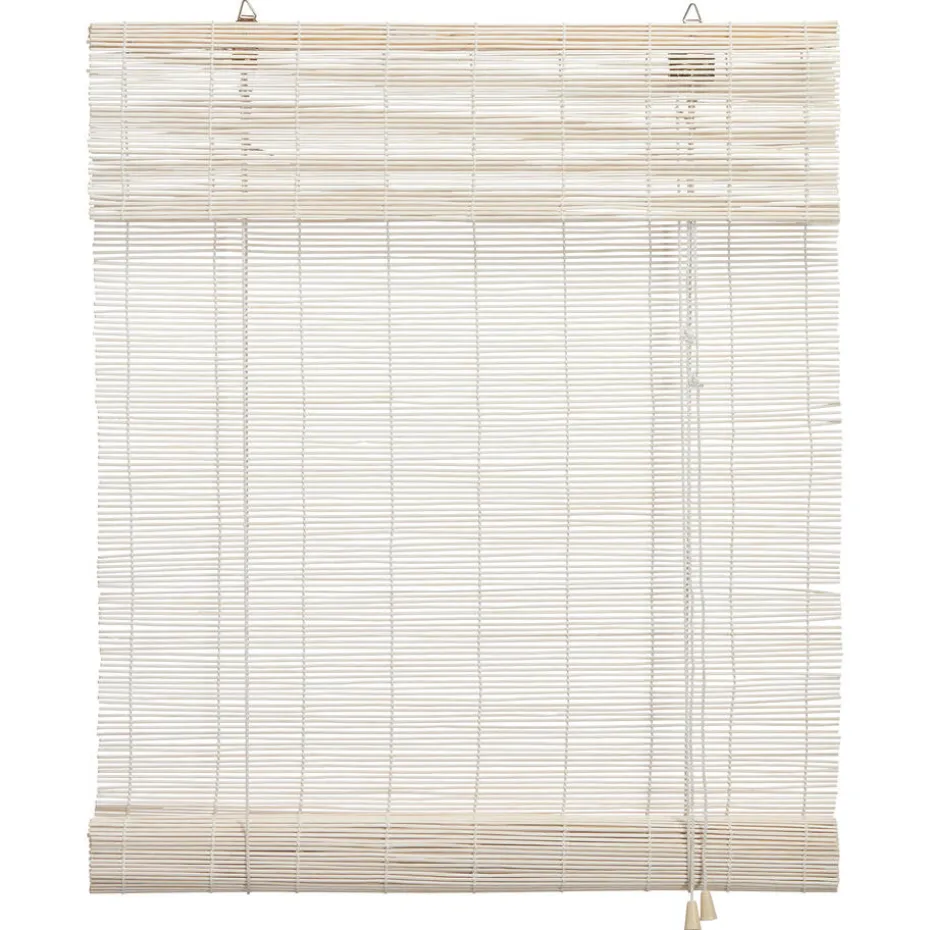Rolgordijn Bamboe Wit 100x220 Cm
