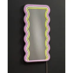 Spiegel Met Verlichting - Wave - Neon - Multicolor - 70x35 Cm