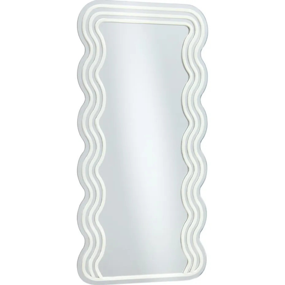 Spiegel Met Verlichting - Wave - Neon - Warm Wit - 70x35 Cm