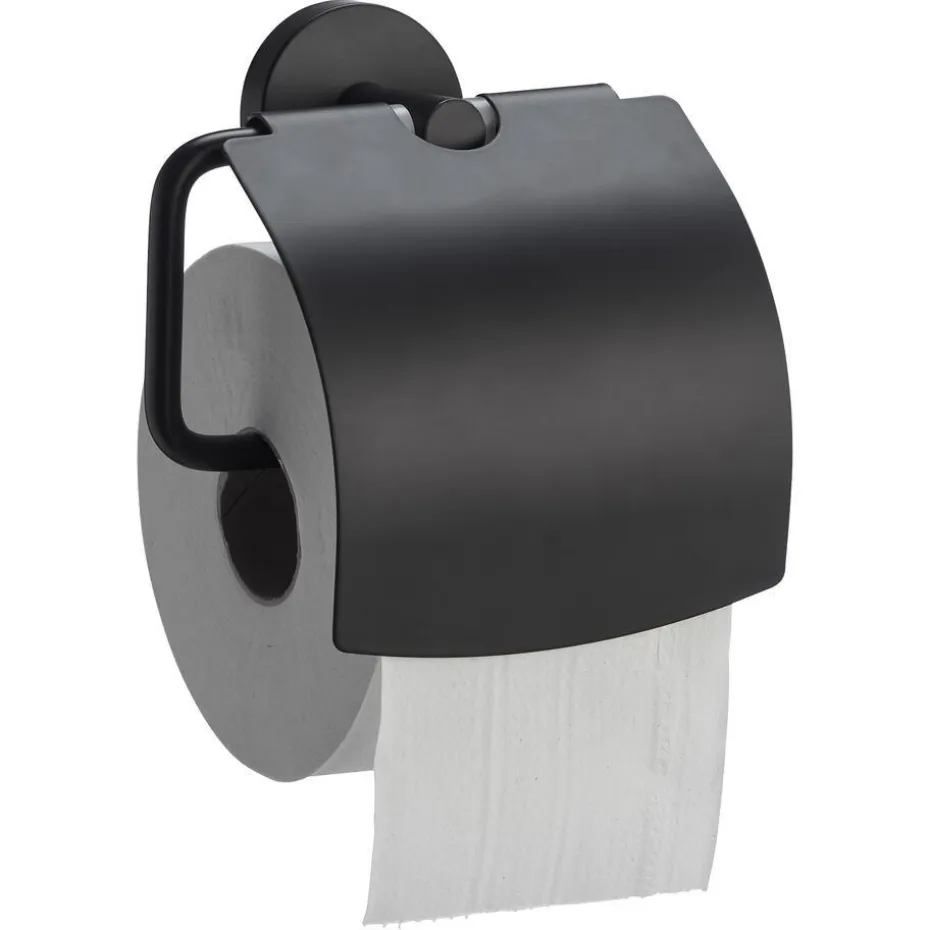 Toiletrolhouder Metaal Zwart 14,5x7x14,5 Cm