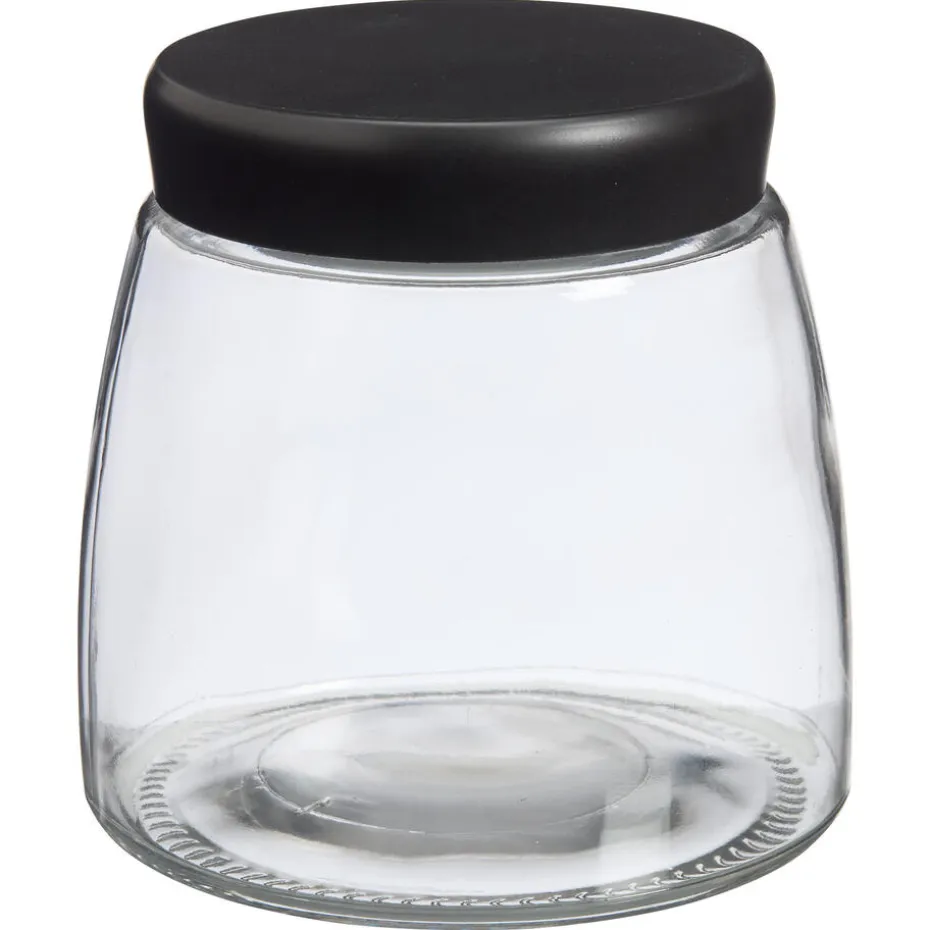 Voorraadpot Glas Zwart - 12,5 Cm 13 Cm
