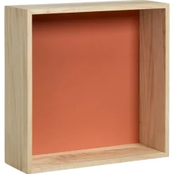 Wanddecoratie Hout Steenrood Maat L 30x10x30 Cm